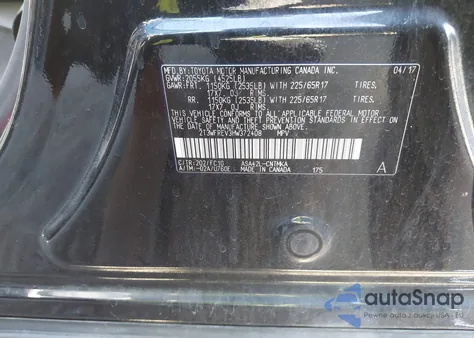 2017 Toyota Rav4 Xle из США, поврежденный, VIN 2T3WFREV3HW372408